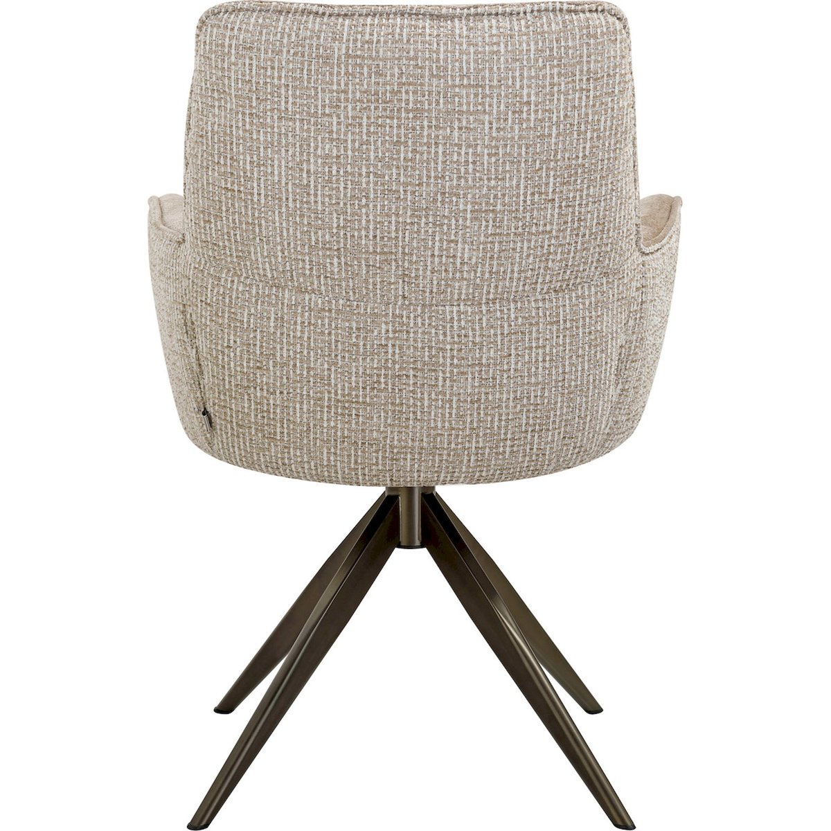 Chaise de salle à manger pivotante crème blockweave et sable, RECOLLECTION