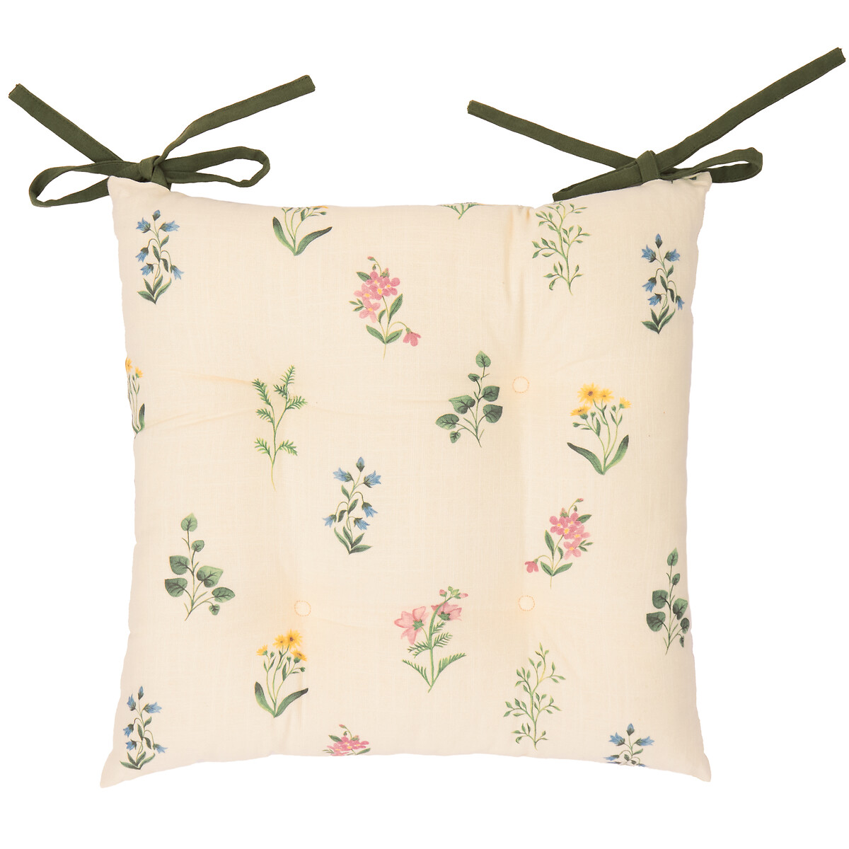 Set of 2 Olivia Slub Cotton Seat Pads green, WYLDER