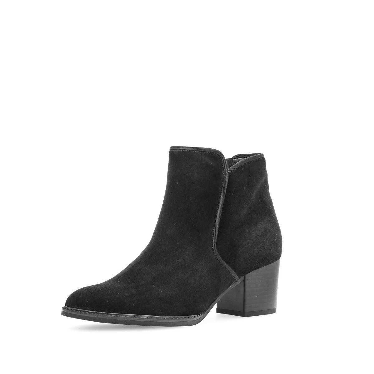 Bottines en cuir à talon décroché noir velours, GABOR