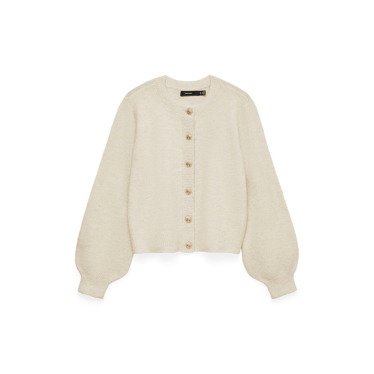 Gilet manches longues, boutonné ecru, VERO MODA