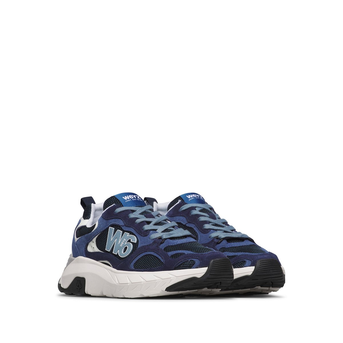 Sneakers en daim et tissu technique MARK-M. marine-, W6YZ