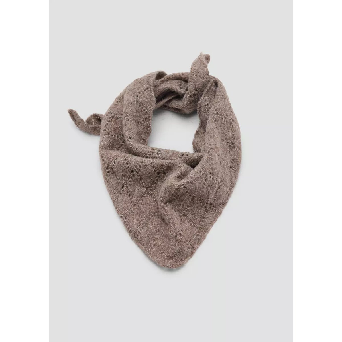 Écharpe en maille ajourée marron moyen, MANGO KIDS