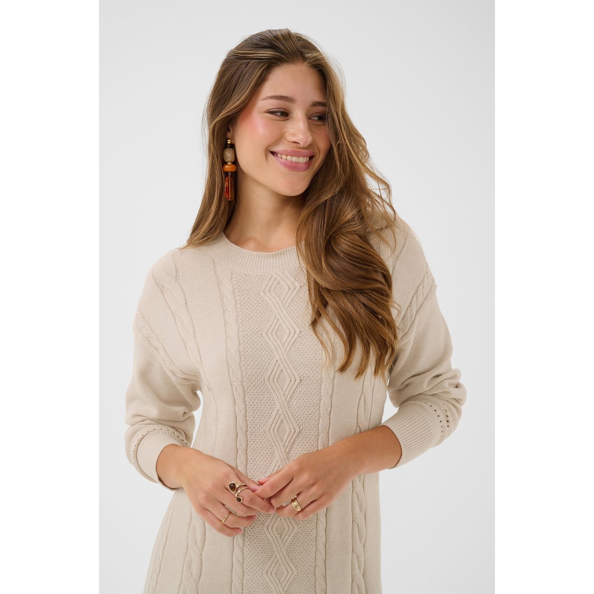 Robe beige oatmelange, CREAM