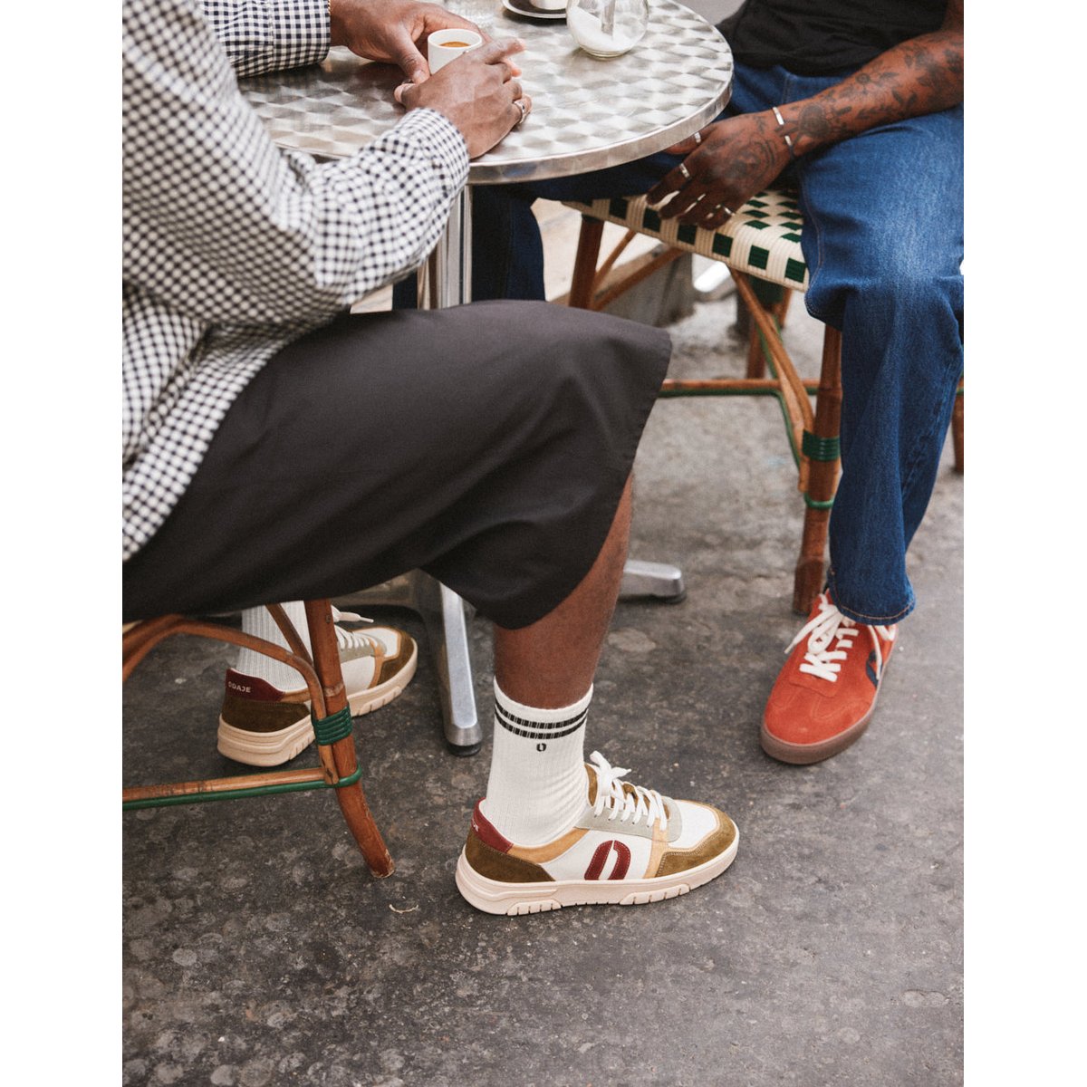 Baskets NINO kaki taupe écru, ODAJE