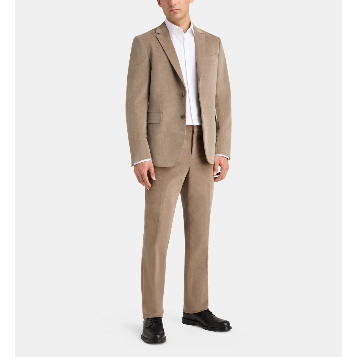 Veste de costume ajustée beroi en velours côtelé coton beige, COMPTOIR GL