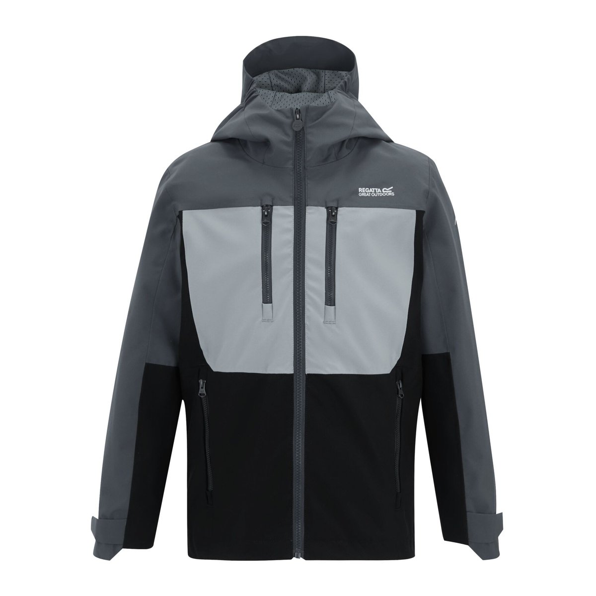 Veste imperméable motif/style monochrome HIGHTON gris phoque / gris / noir, REGATTA
