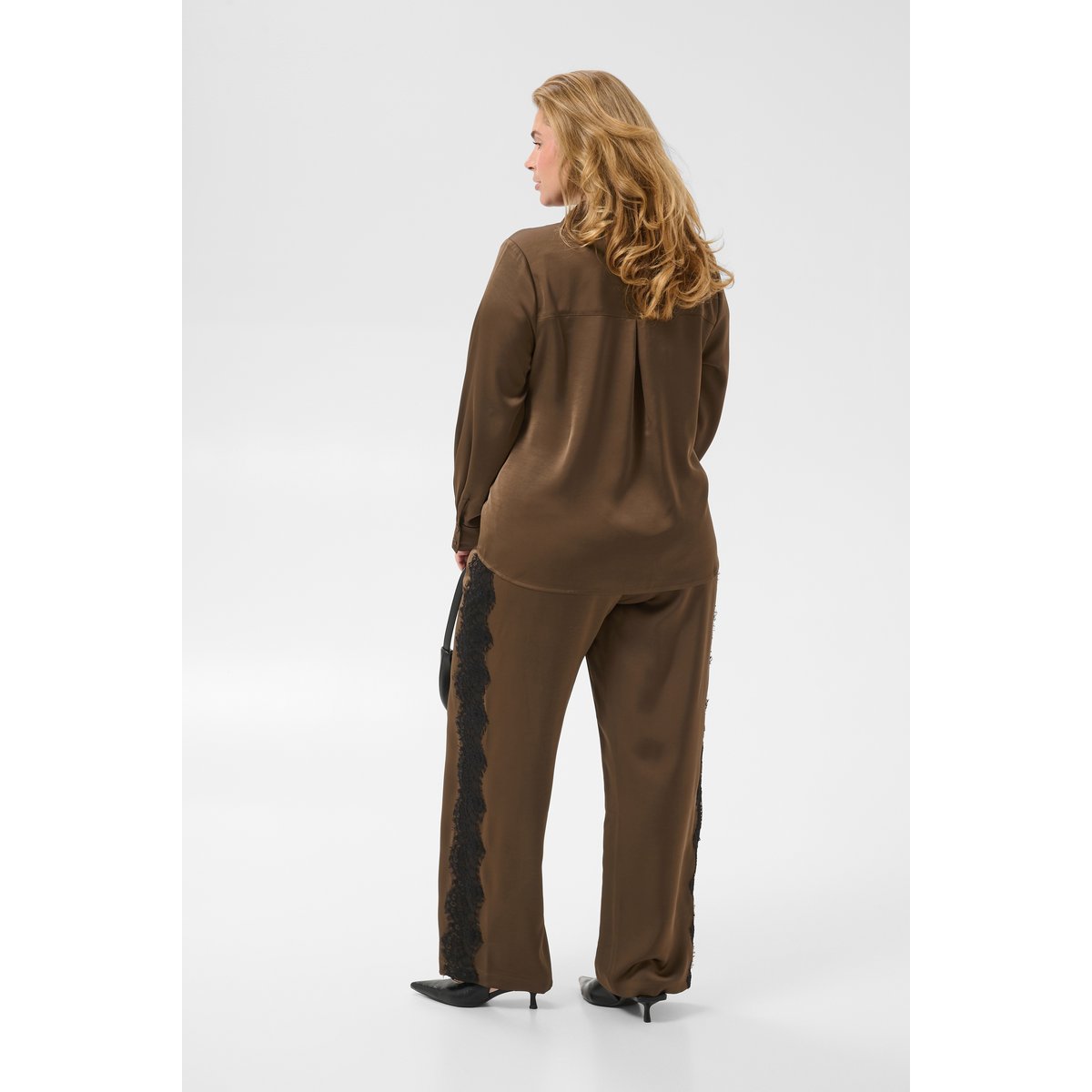 Pantalon casual marron seal brown, KAFFE CURVE