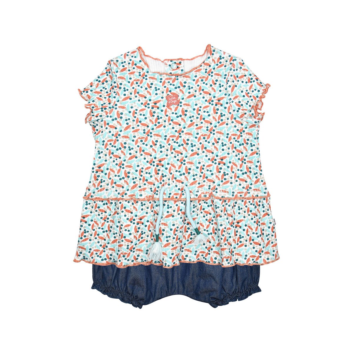 Robe bloomer georgia manches courtes naissance bleu, SUCRE D'ORGE