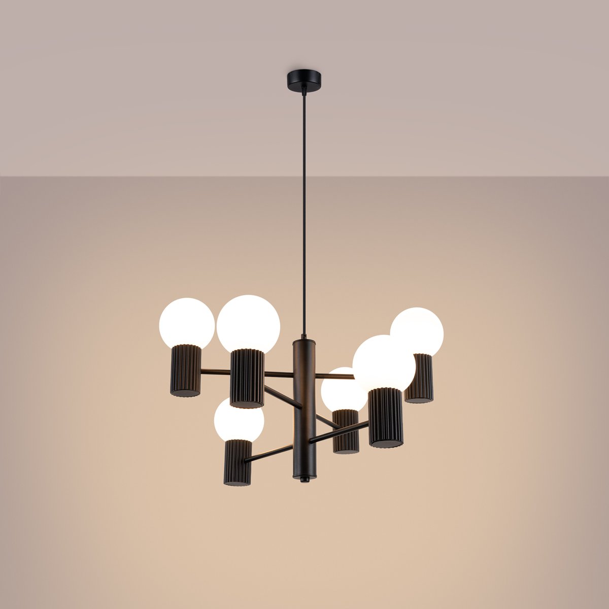 Lustre Aluminium Noir G9 6 Halo noir, EDEN