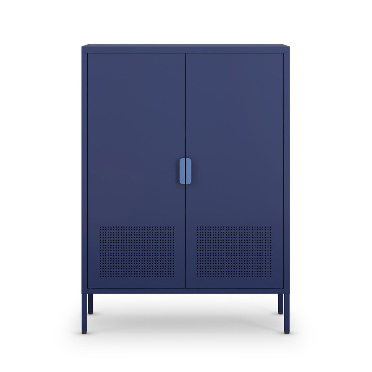 Buffet haut 2 portes en métal H110cm- ADEL bleu, DRAWER