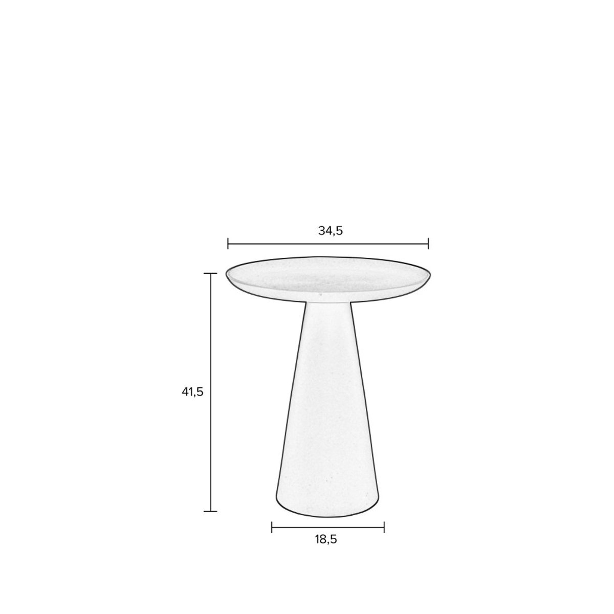 Table d'appoint ronde en aluminium  34,5cm- RINGAR blanc ivoire, DRAWER