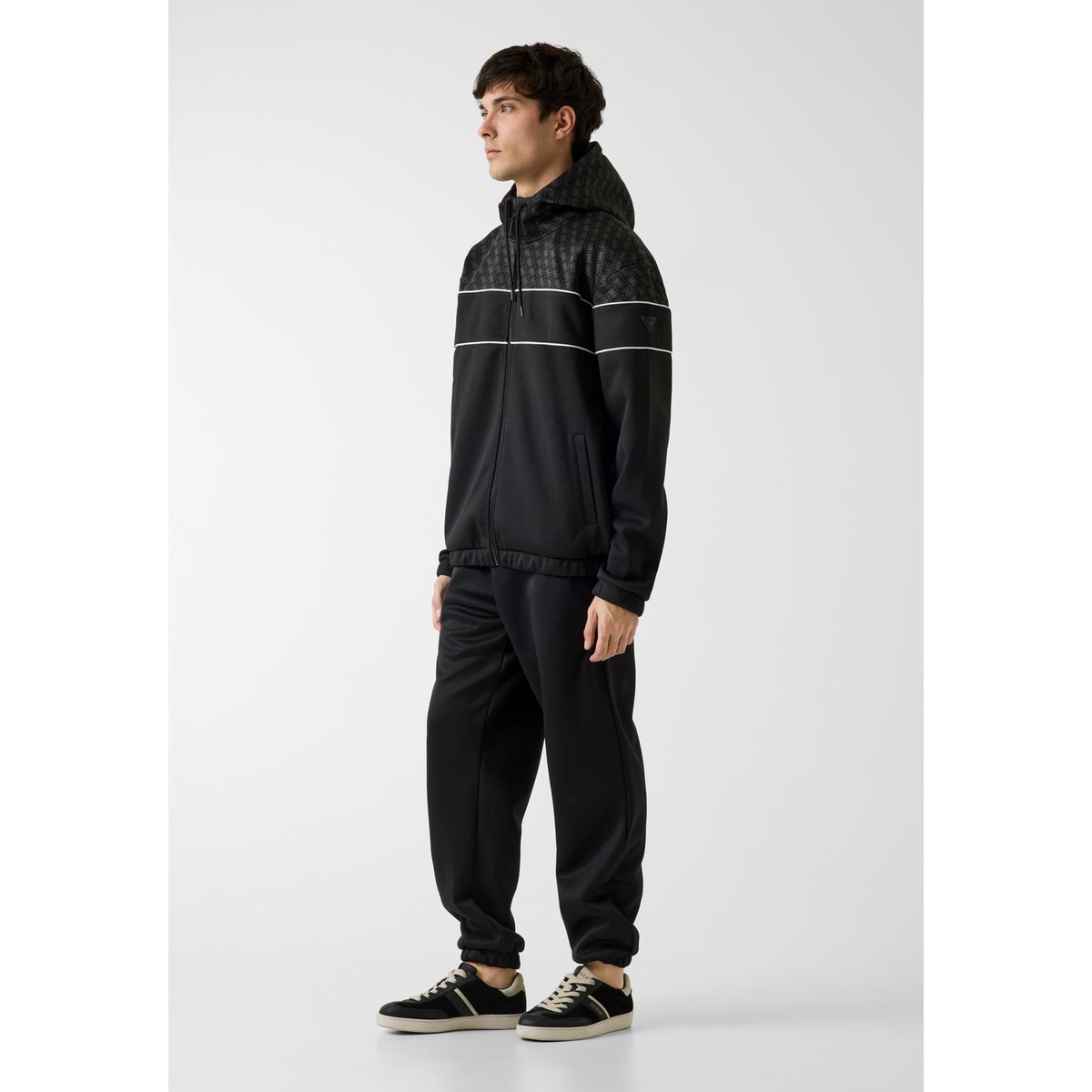 Sweat À Capuche Color Block noir multi, GUESS
