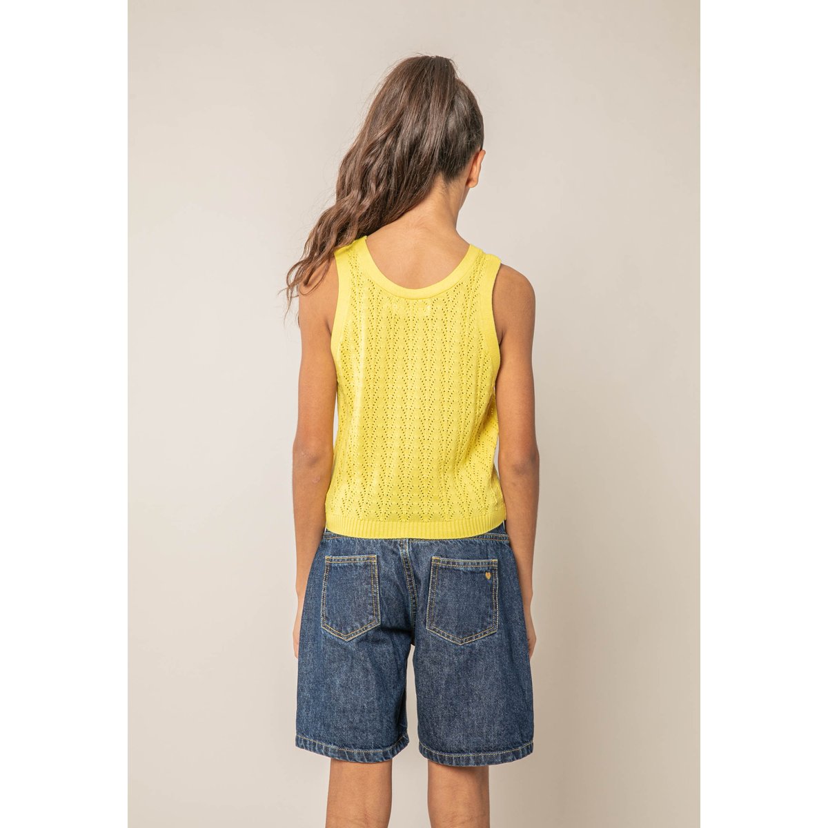Débardeur fille en coton KISHI jaune, DEELUXE