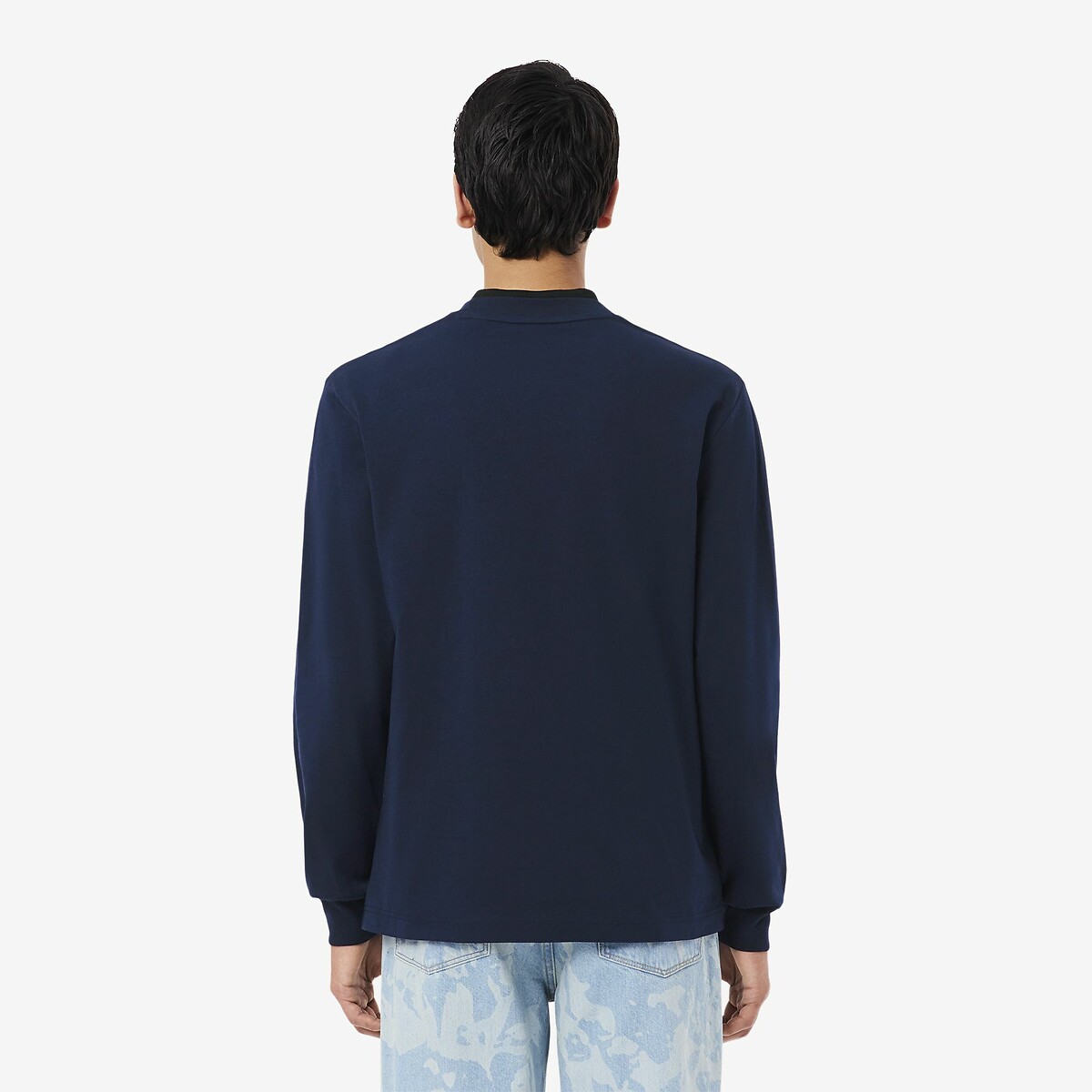 Cotton Long Sleeve T-Shirt navy, LACOSTE