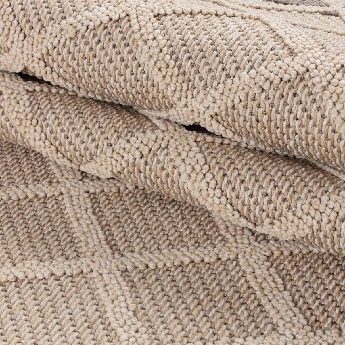 Tapis intérieur extérieur à losange PATARA beige, NAZAR RUGS