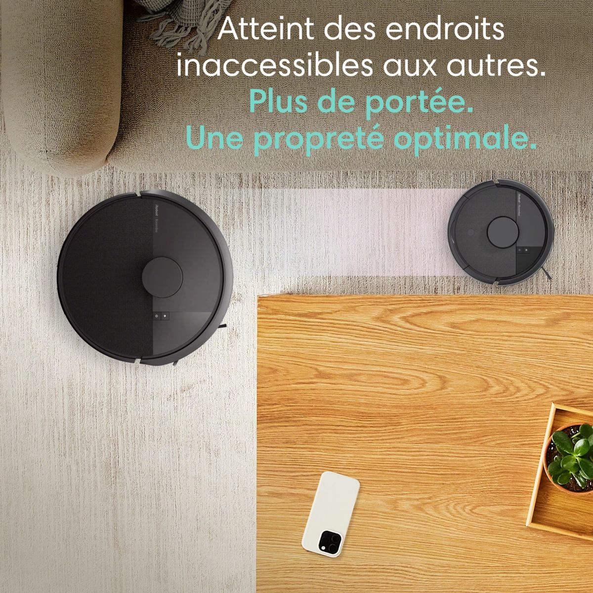Robot Aspirateur Laveur Roomba Mini Noir F155040 couleur unique, I ROBOT