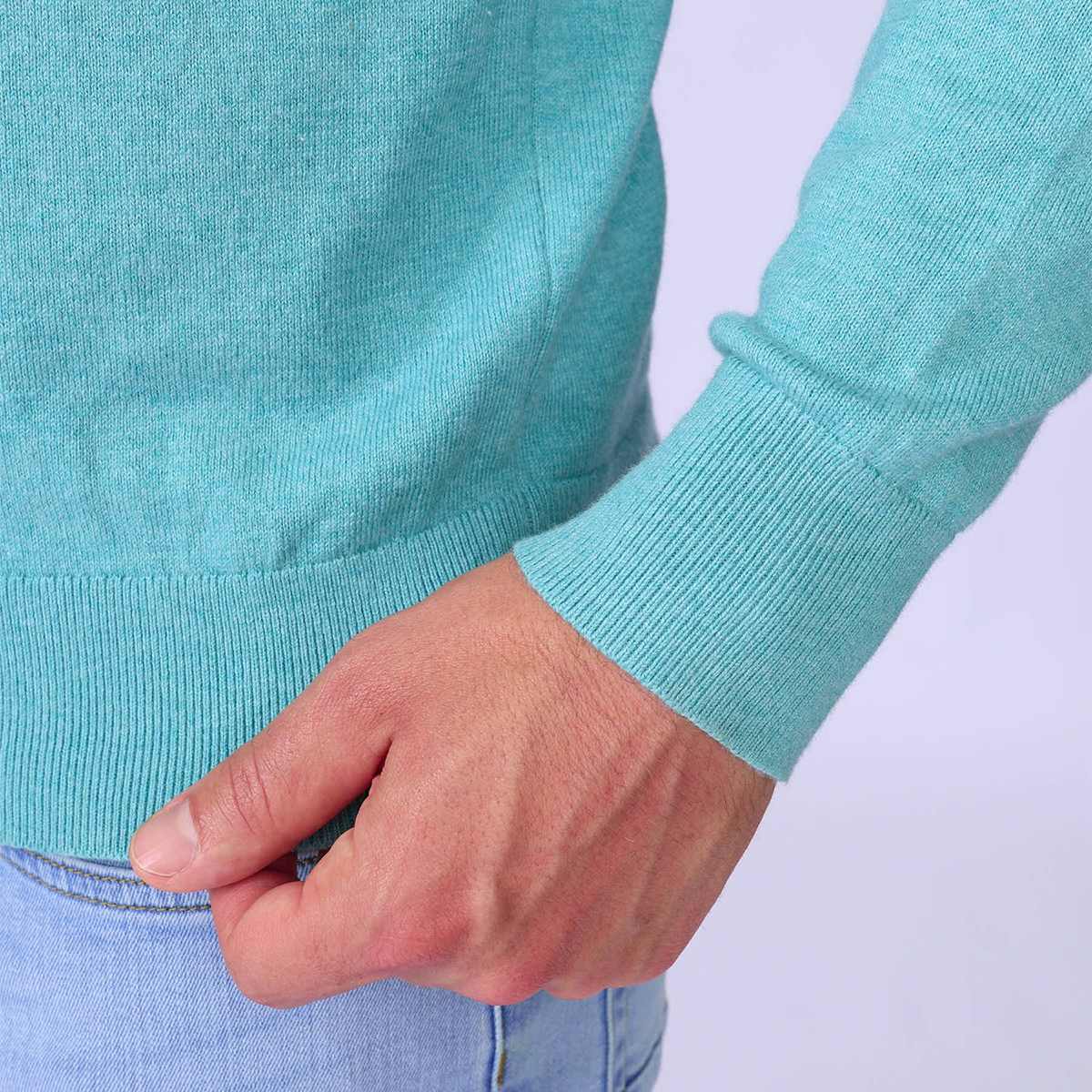 Pull Émilio bleu turquoise, MISE AU GREEN