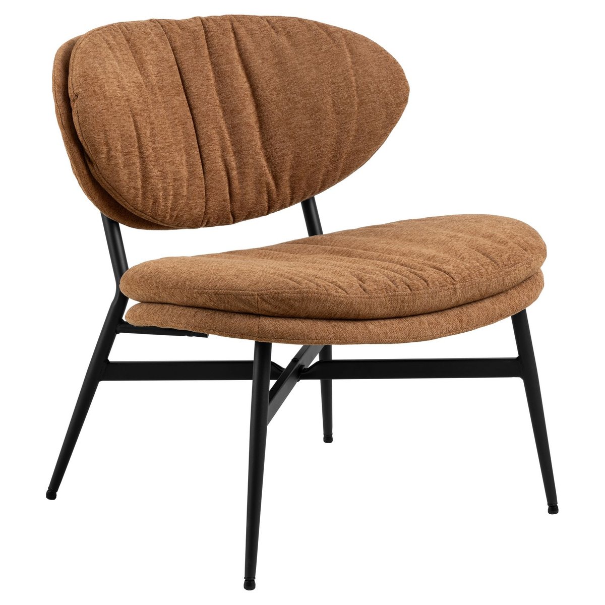 Fauteuil d'appoint confortable en tissu chenille TULUM marron, TOILINUX