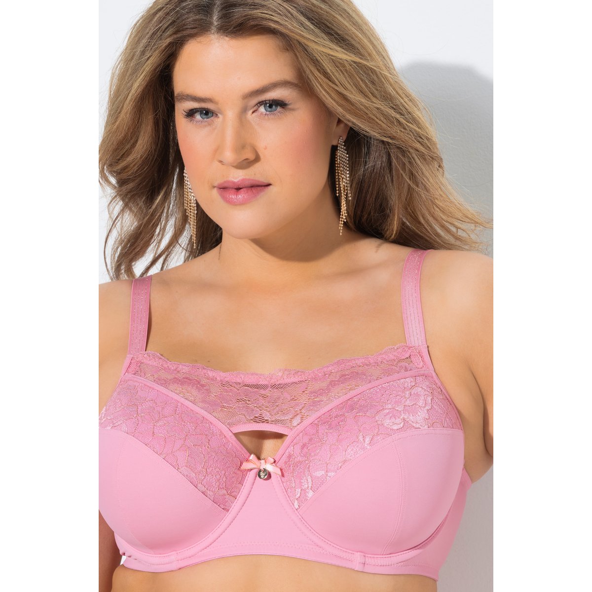Soutien-gorge TruYou avec dentelle en fil rose clair, ULLA POPKEN