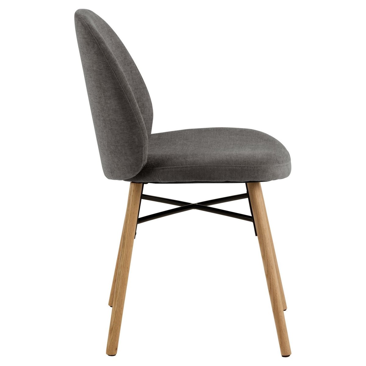 Lot de 2 chaises de salle à manger en velours et acier CLARA gris, TOILINUX