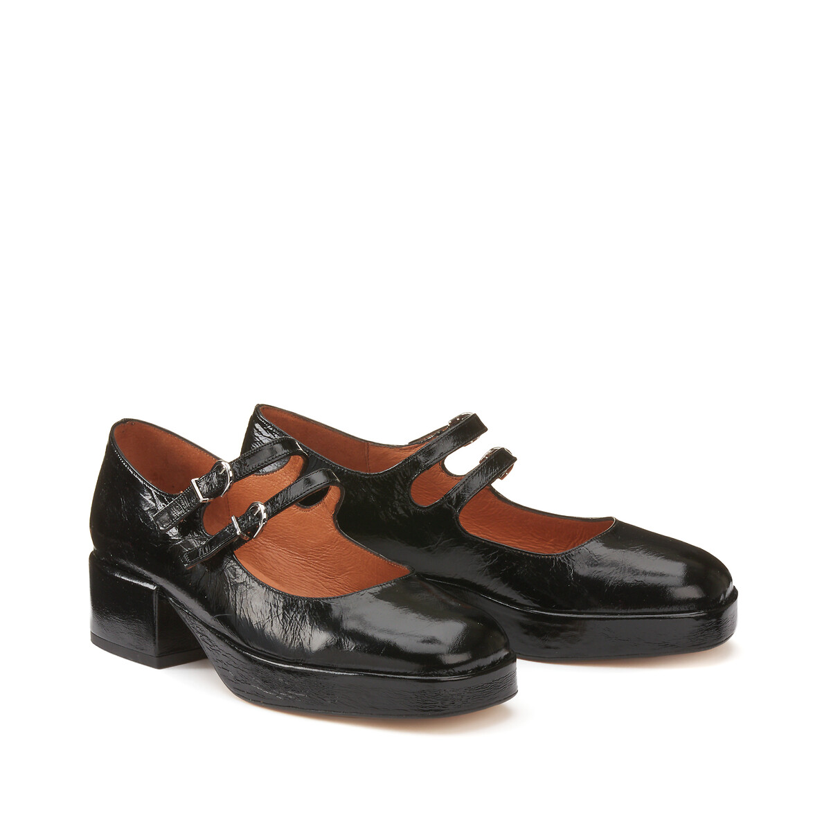 Chaussures babies cuir à talon Victoria vernis noir, JONAK