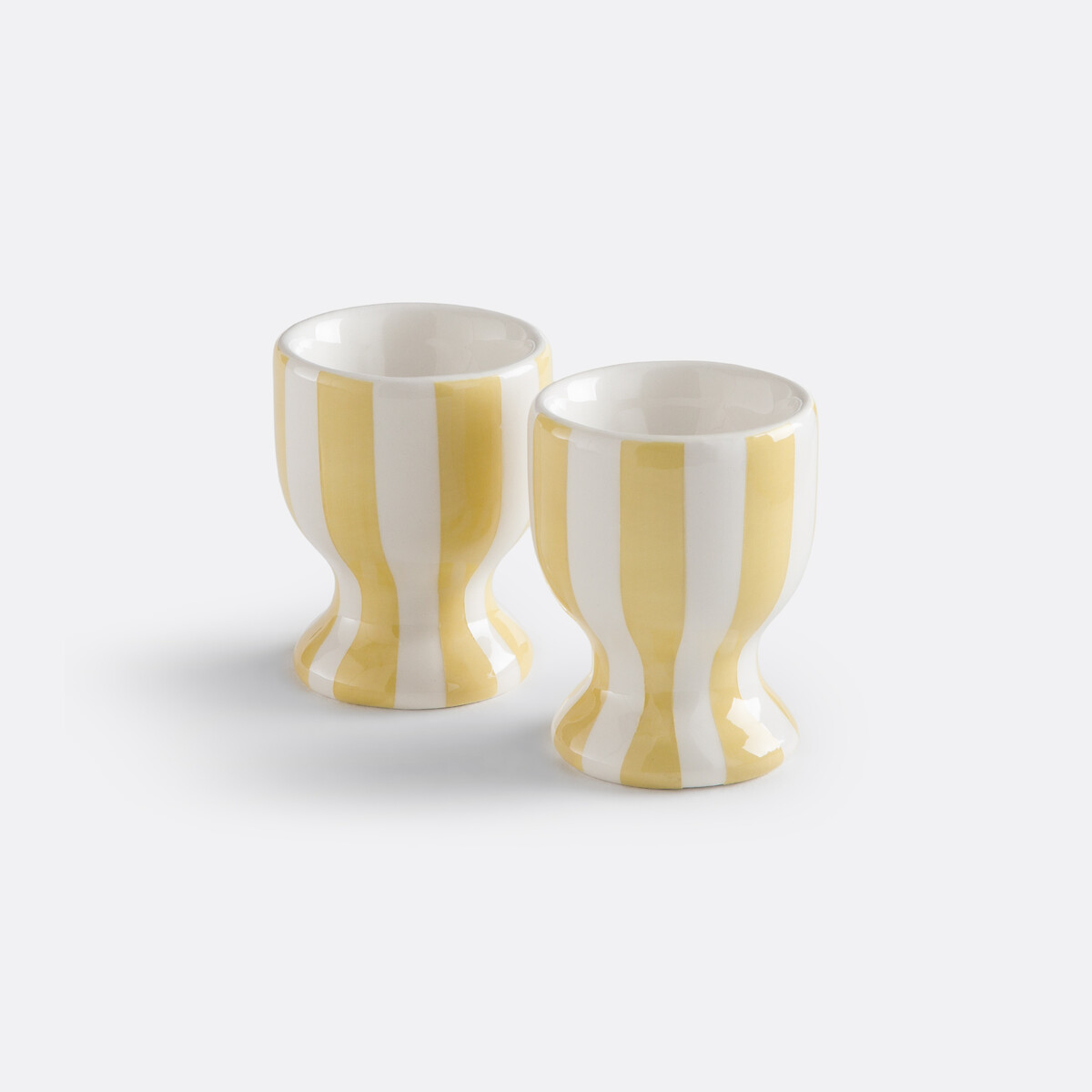 Lot de 2 coquetiers en dolomite, Darcy jaune, LA REDOUTE INTERIEURS