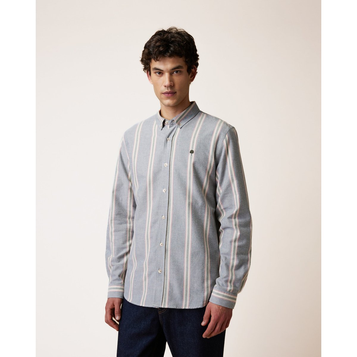 Chemise en tissu Oxford bleu marine, FAGUO