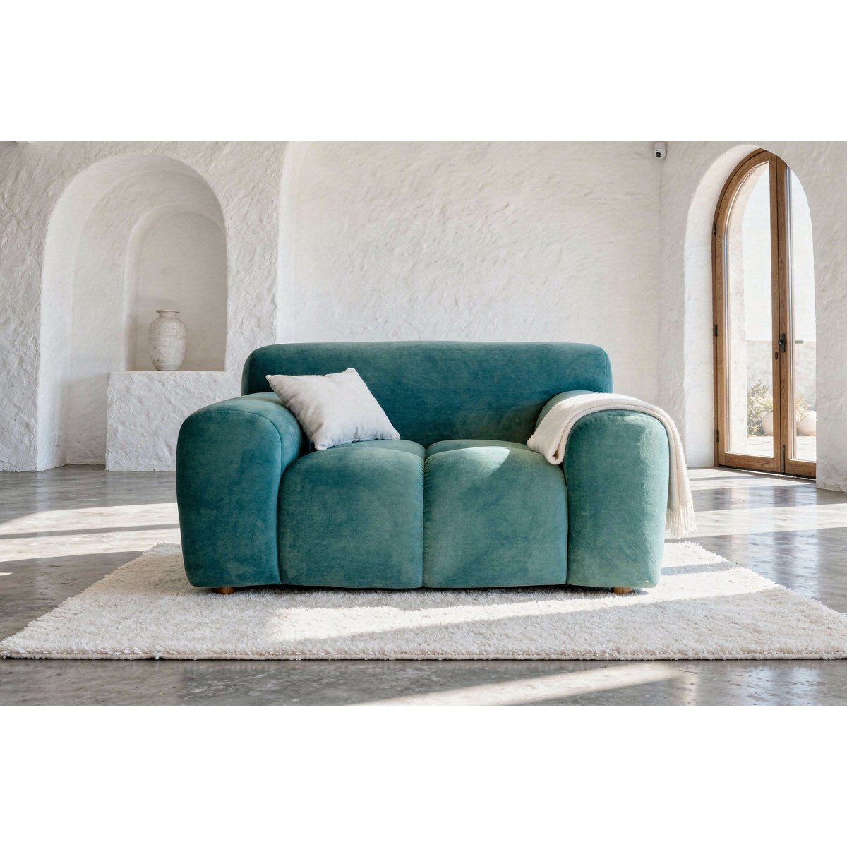 Fauteuil en velours ATOLL bleu pétrole, PRODUIT INTERIEUR BRUT