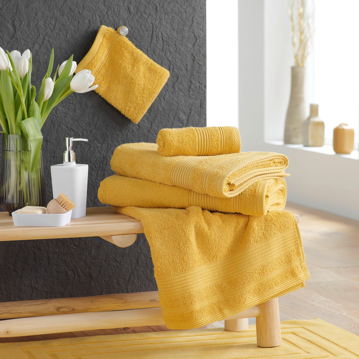 Serviette de Toilette en Coton Tendresse emeraude, EDEN
