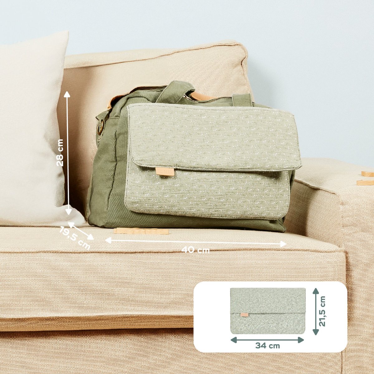Sac à langer pratique et tendance au quotidien vert, BABYMOOV