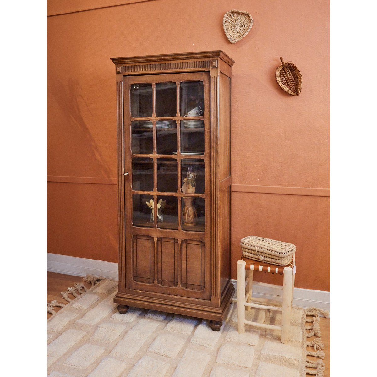 Vitrine en bois Victoria N°196 - Bon état bois foncé, DEBONGOUT
