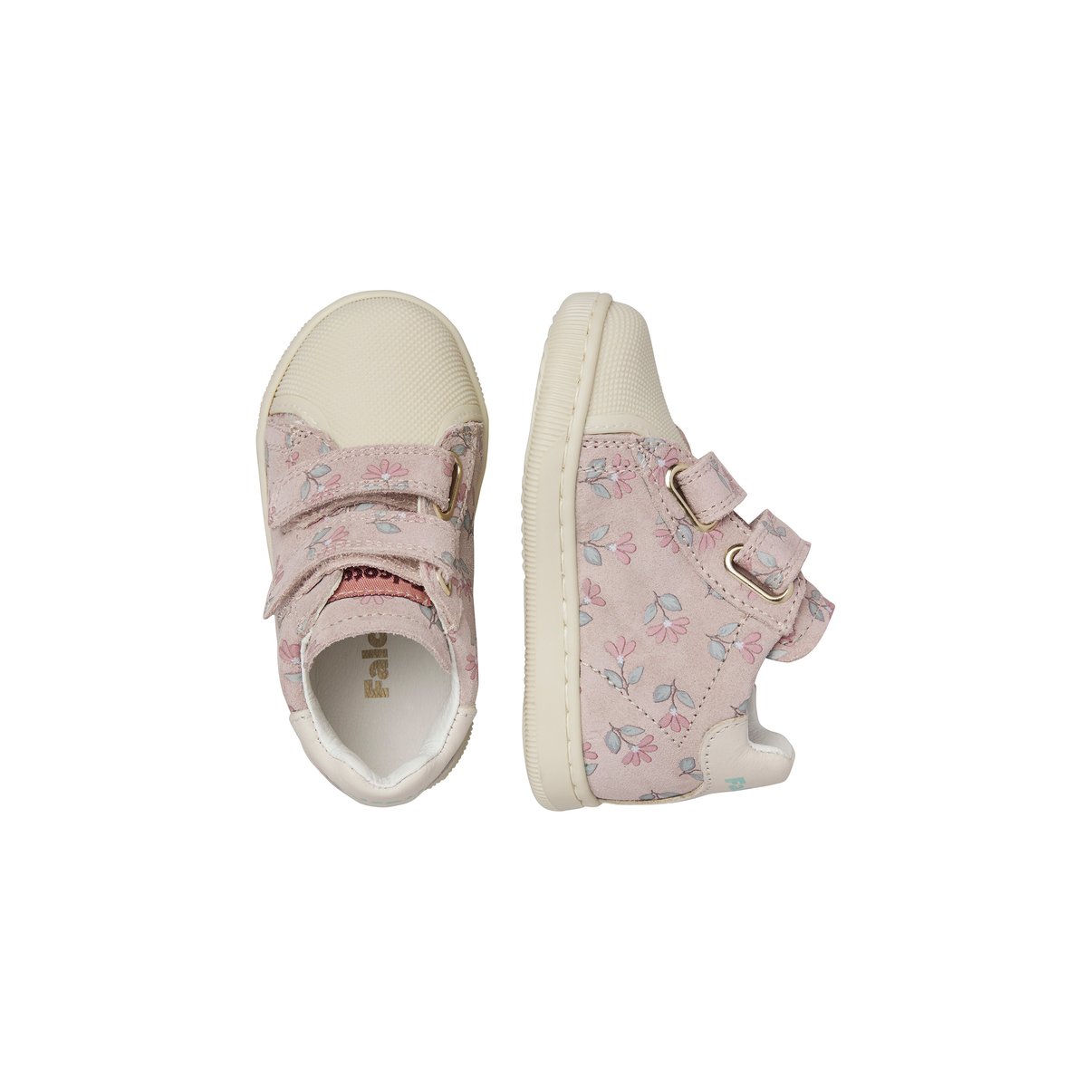 Baskets en cuir et en daim MOON VL rose poudré-, FALCOTTO