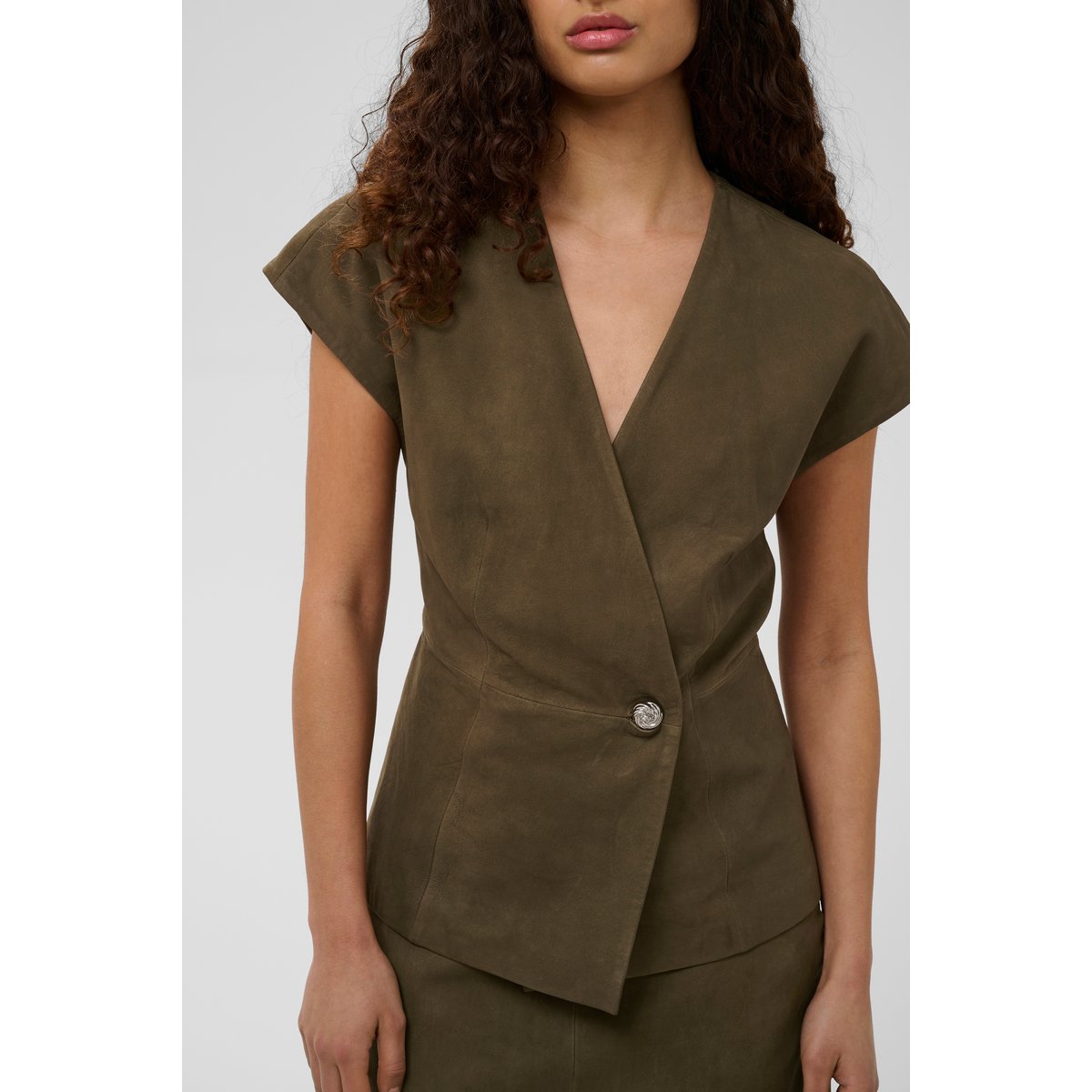 Blouse à manches courtes vert beech, SOAKED IN LUXURY