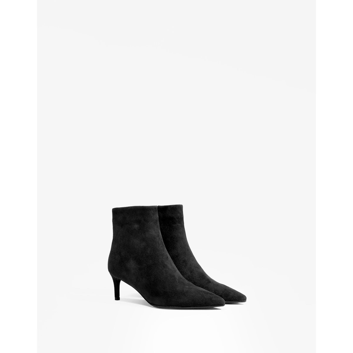 Bottines à bout pointu et en daim NOURA LOW noir, MI MAI