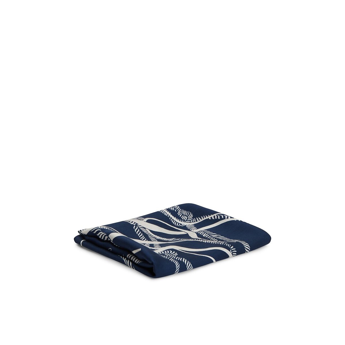 Lenço quadrado em seda estampado marinho, TOMMY HILFIGER