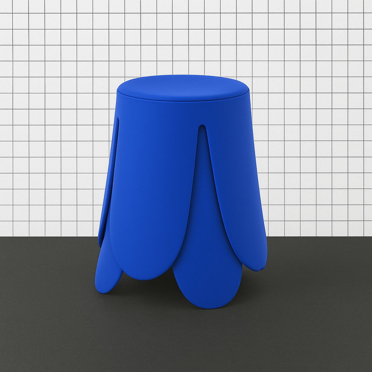Tabouret empilable simili cuir (lot de 2) NIKI bleu, SWEEEK