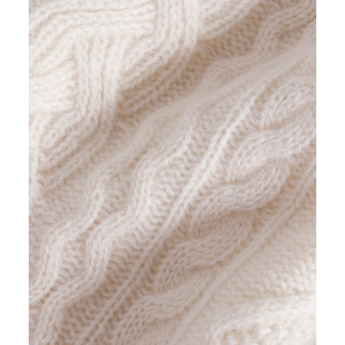 Pull col roulé torsadé en cachemire blanc, RODIER