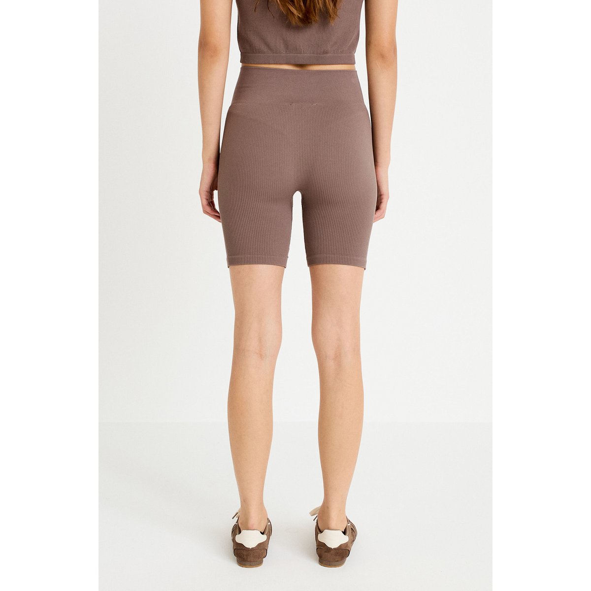Short cycliste sans couture marron clair, CACHE CACHE