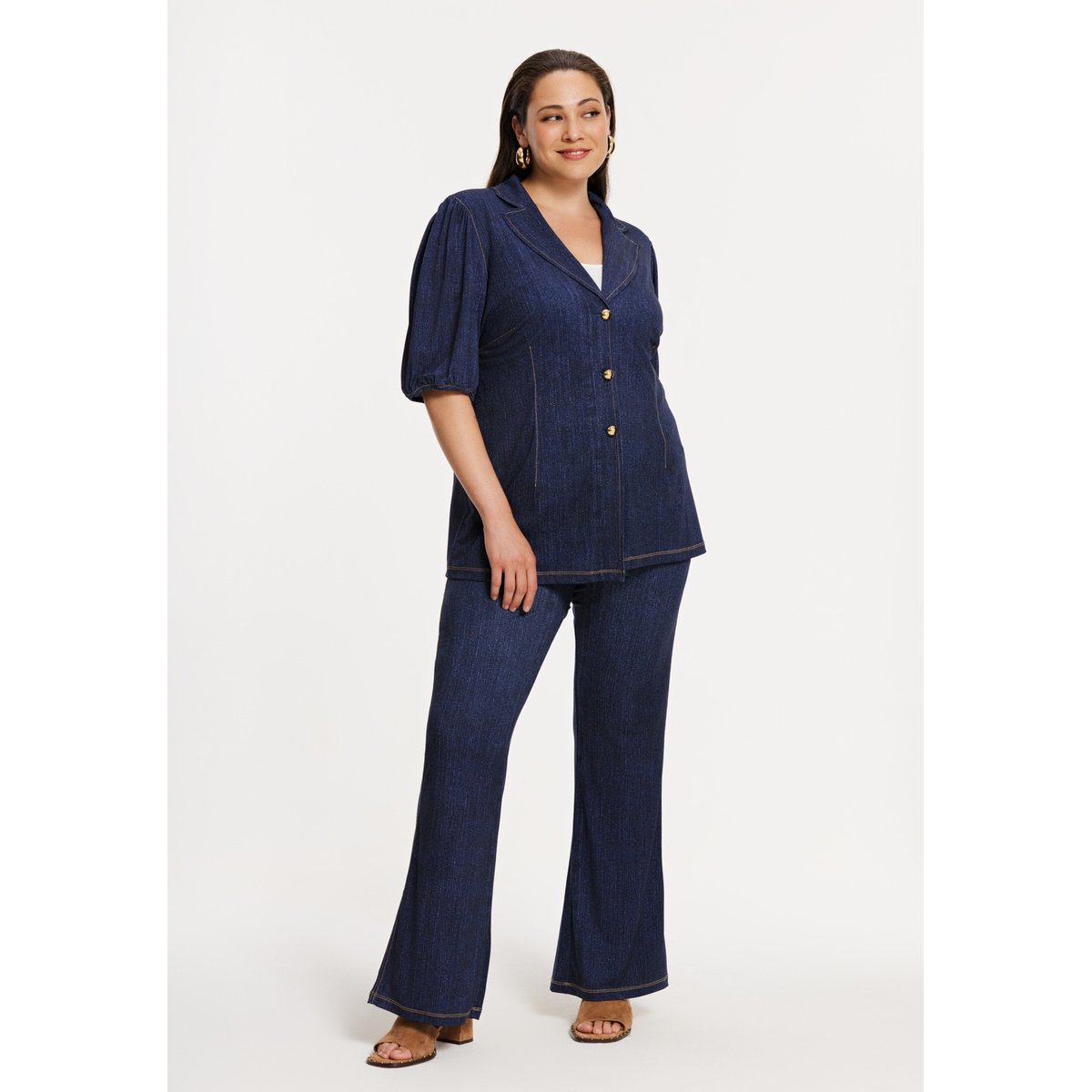 Pantalon Flare Fit bleu, YOEK