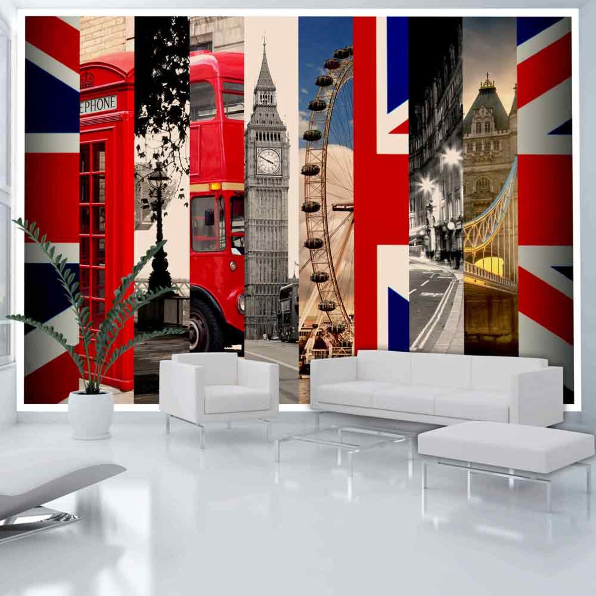 Papier peint intissé panoramique Ville et Architecture London bleu, EDEN