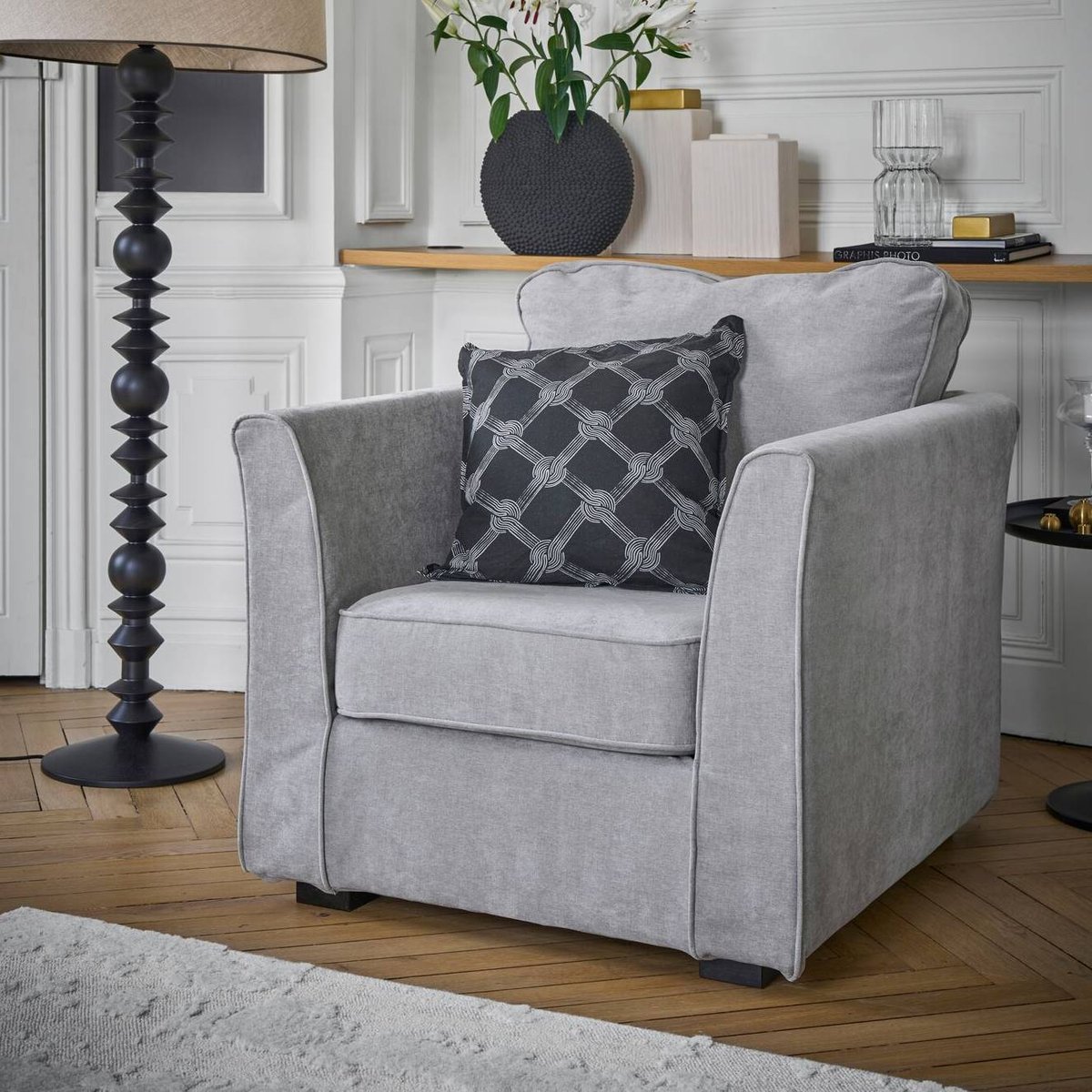 Fauteuil tissu déhoussable - MARBELLA gris, CAMIF