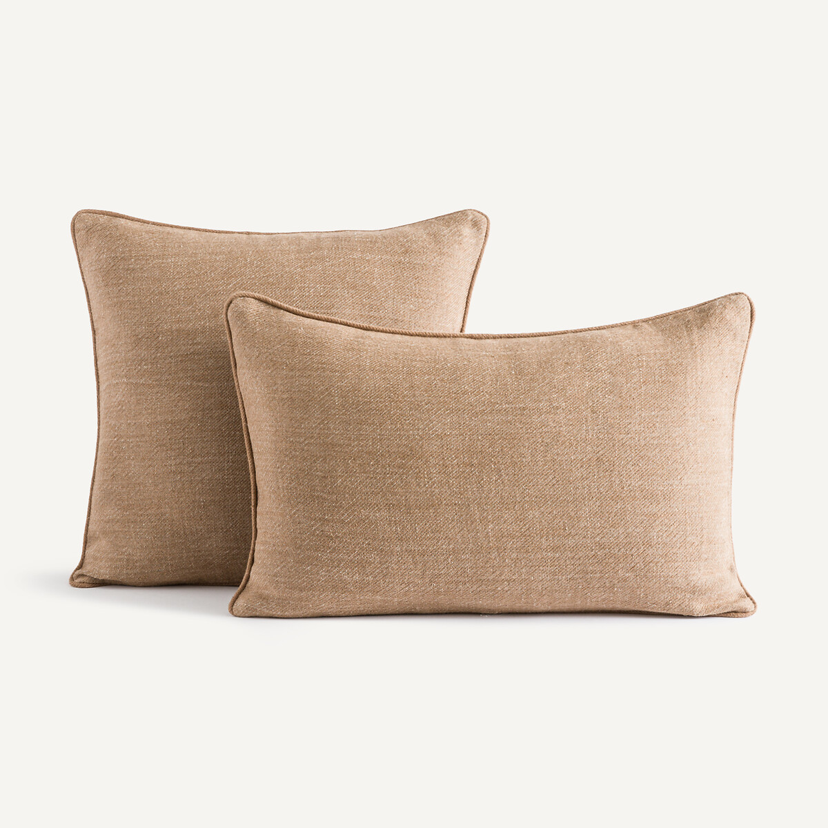 Housse de coussin lin, Serge terre brûlée, AM.PM
