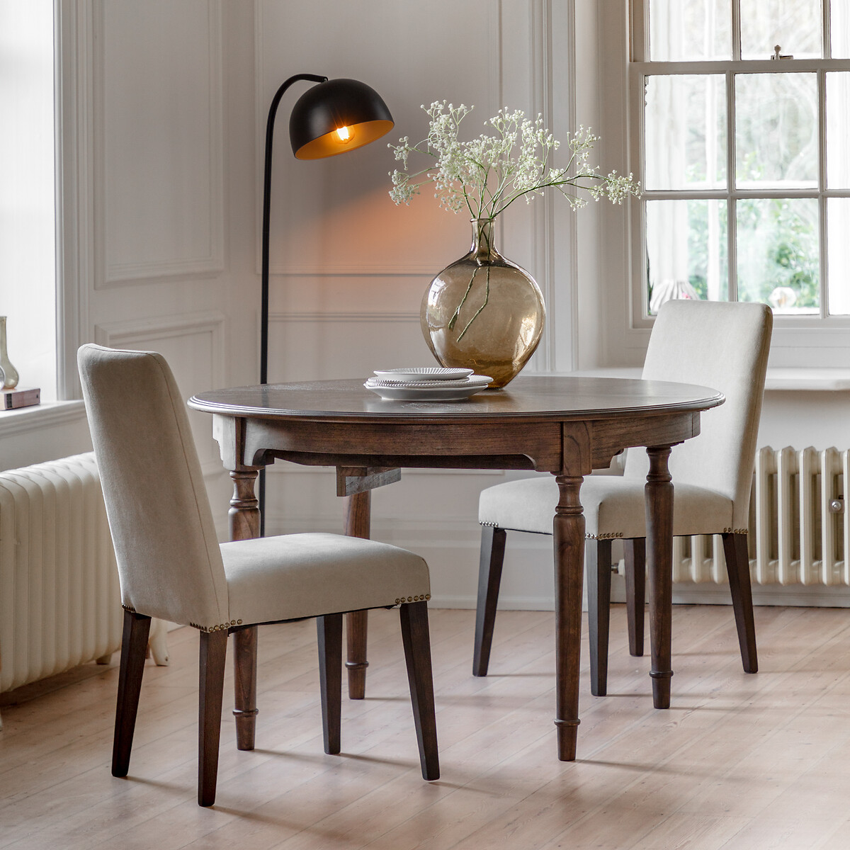 Meford Antique Wood Extendable Round Table (Seats 4-6) brown , ÉDITÉ