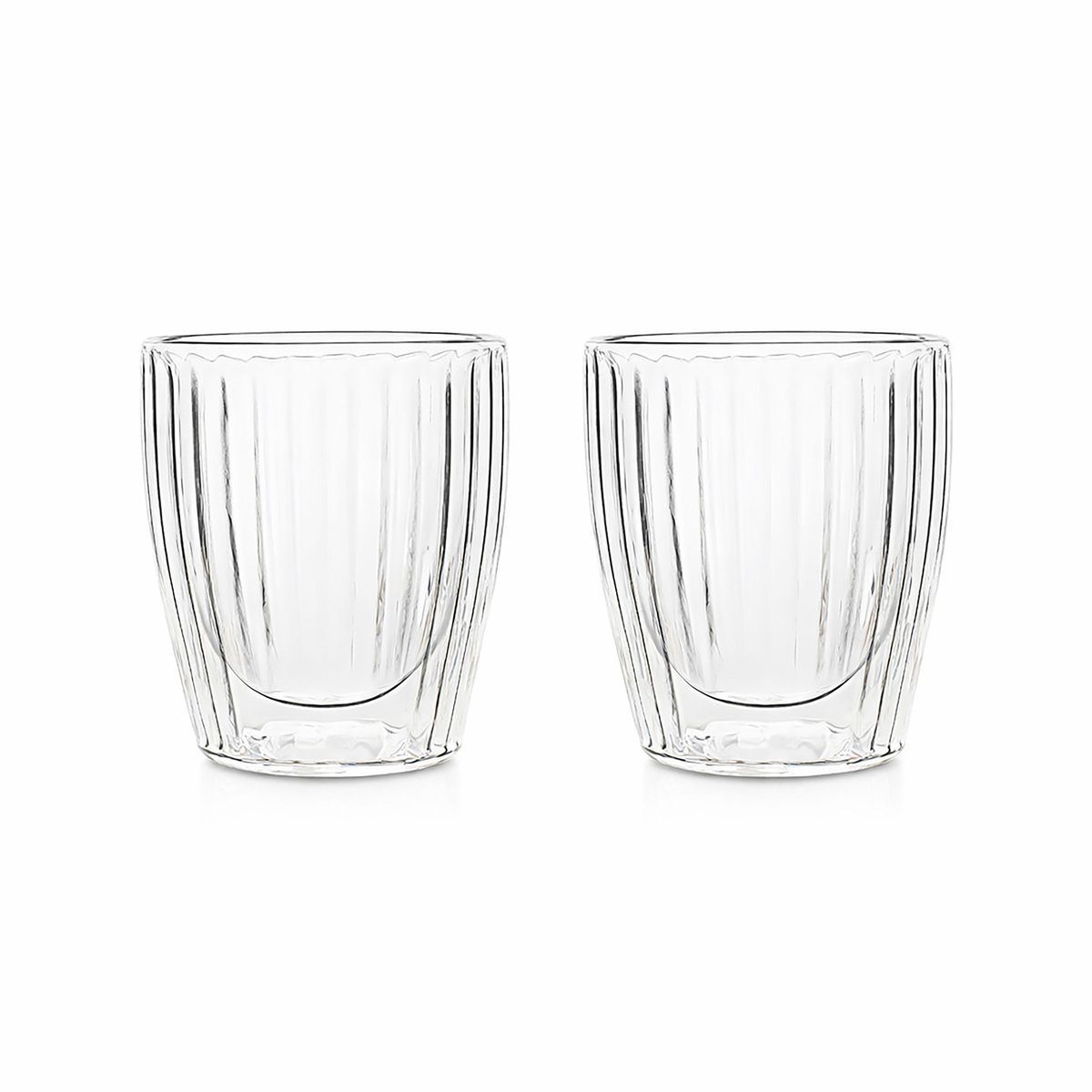 Lot de 2 tasses 12cl en verre borosilicate double paroi, HERA transparent, OGO LIVING