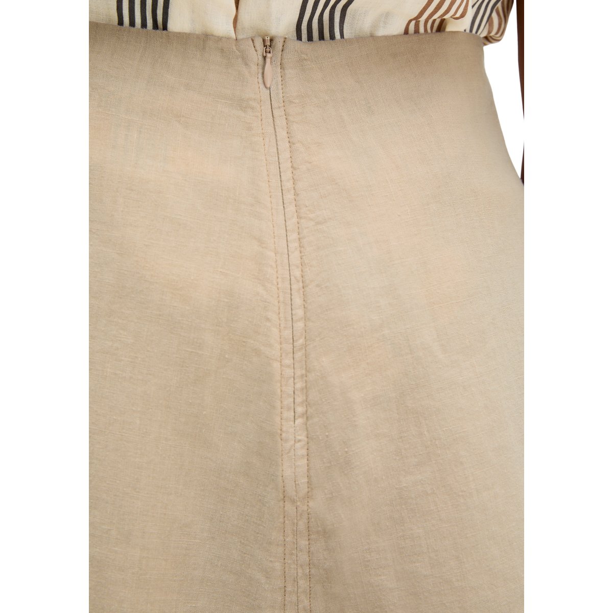 Jupe en lin A-Shape avec fermeture éclair sans couture beige, MARC O'POLO
