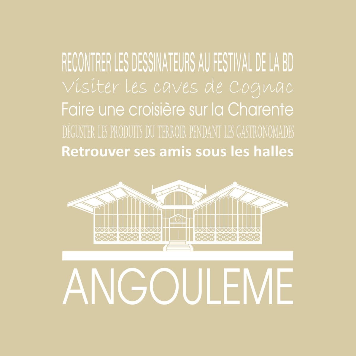 Tableau Mural Angoulême RÉGIONALISME tableaux sur toile-beige, CEANOTHE