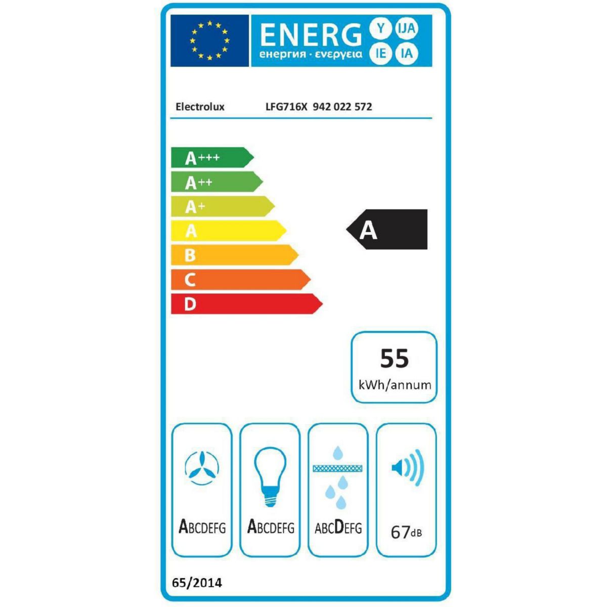 Hotte encastrable LFG716X Périmétrale H2H couleur unique, ELECTROLUX