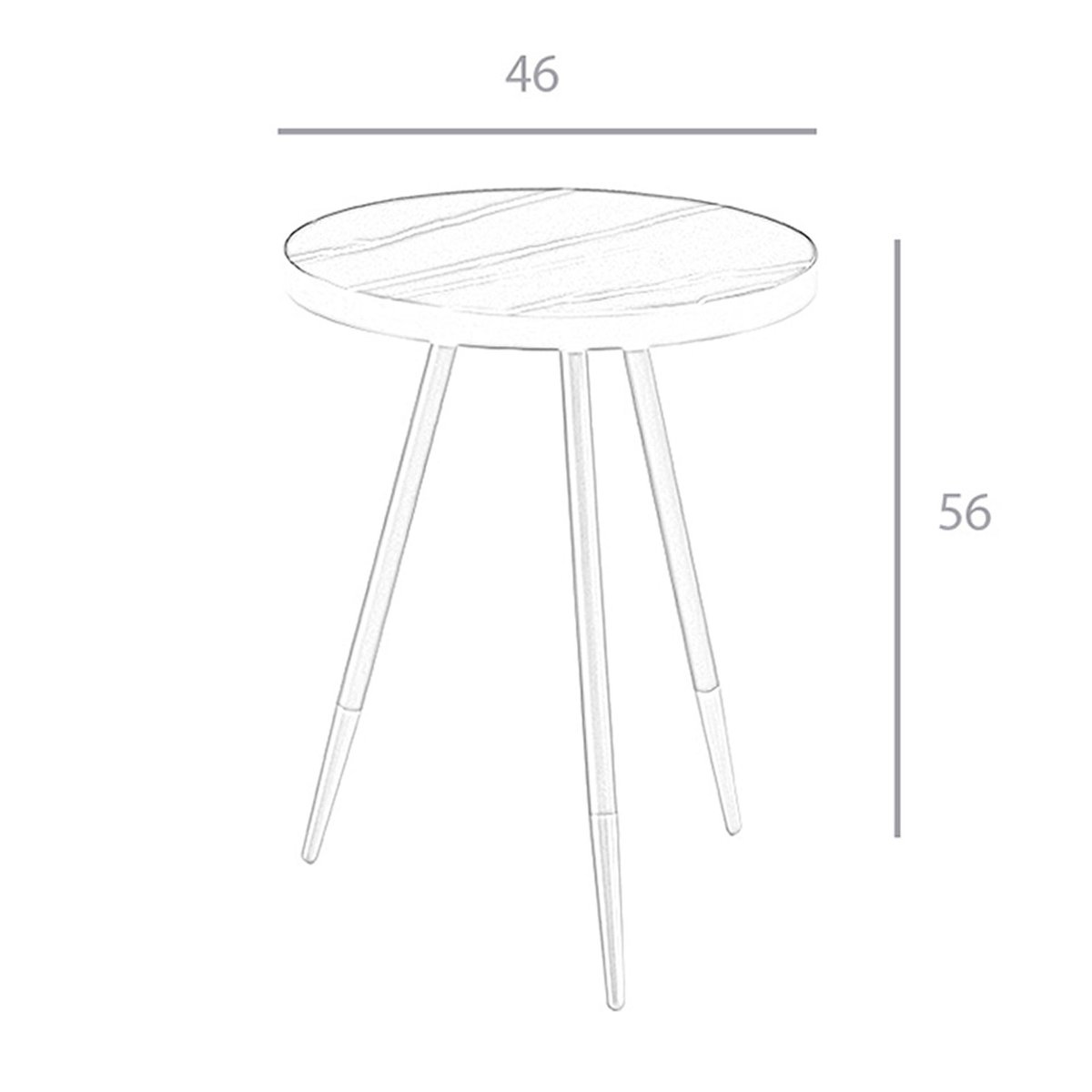 Table d'angle ronde en marbre porcelaine et acier noir noir | laiton, ANGEL CERDA