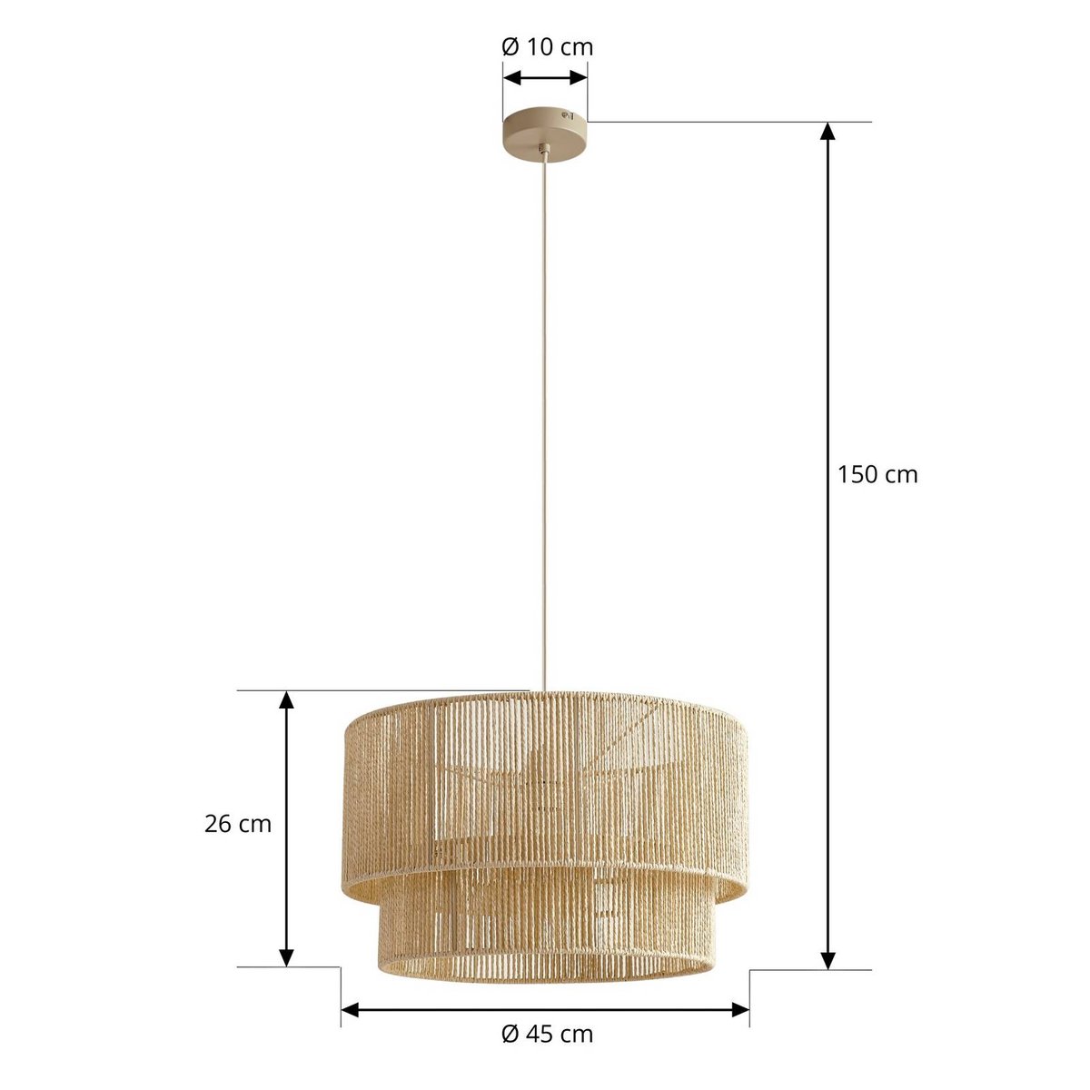 Suspension en papier traditionnelle, Anuva beige, LINDBY