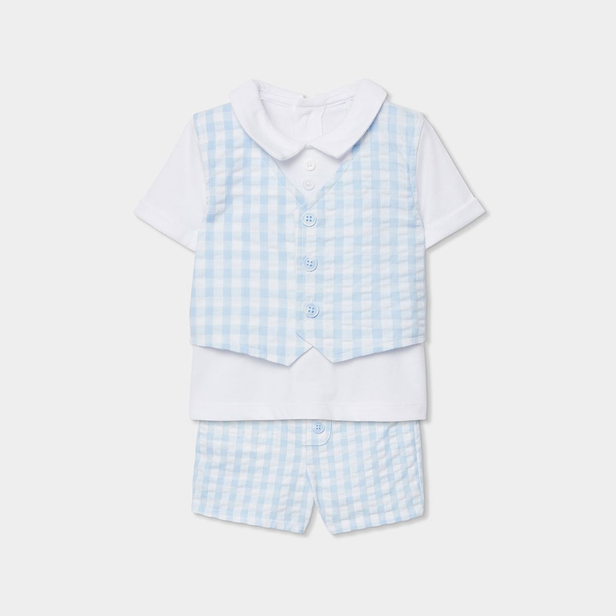 Ensemble bébé coton à carreaux multicolore, BOBOLI